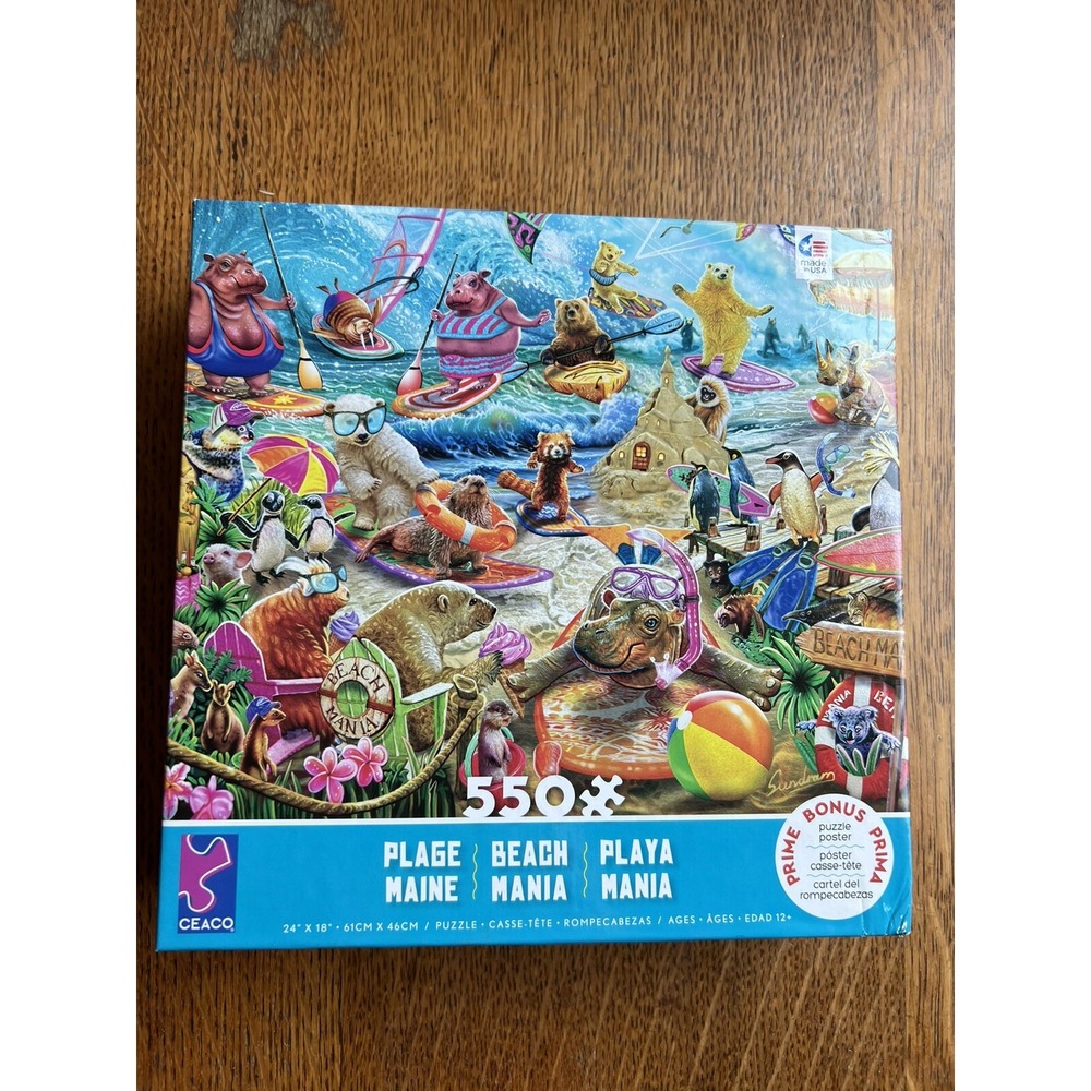 BEACH MANIA 550 Piece Colorful Jigsaw Puzzle Ceaco Steve Sundram